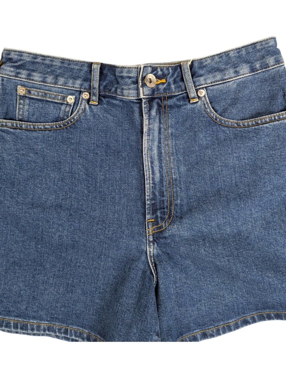 Everlane Blue Denim Shorts A-Line High Rise Ocean Medium Wash Size 29R - Picture 5 of 10